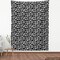 Ambesonne Gothic Fabric by The Yard, Grunge Black Human Skulls on White Backdrop Evil Men Fear Horror Death Skeleton, Decorative Fabric for Upholstery and Home Accents, 5 Yards, Charcoal Black